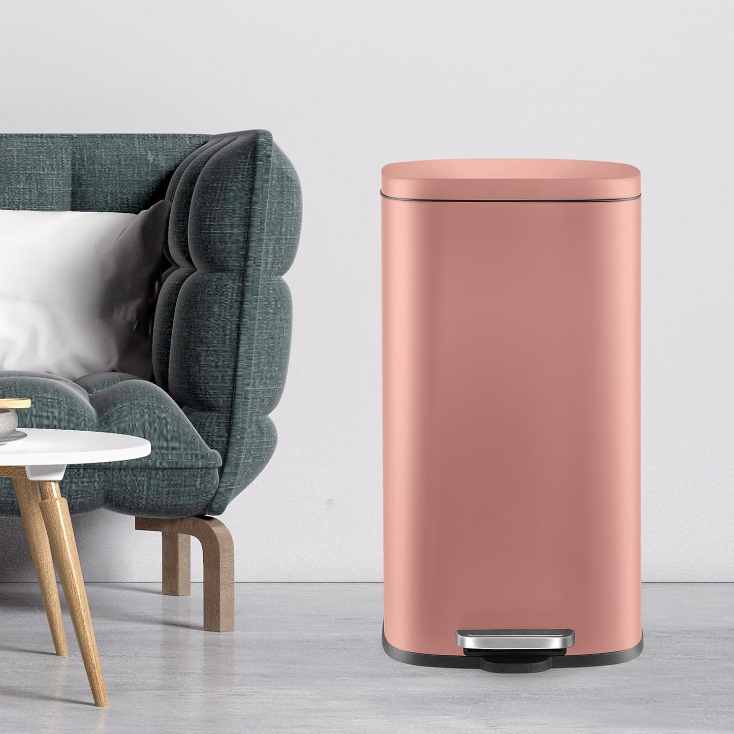LAZY BUDDY 13.2 gal Kitchen Step-on Trash Can, Stainless Steel Garbage Can with Lid, Rectangular Rubbish Bin with Removable Plastic Inner Bucket - 5 Options