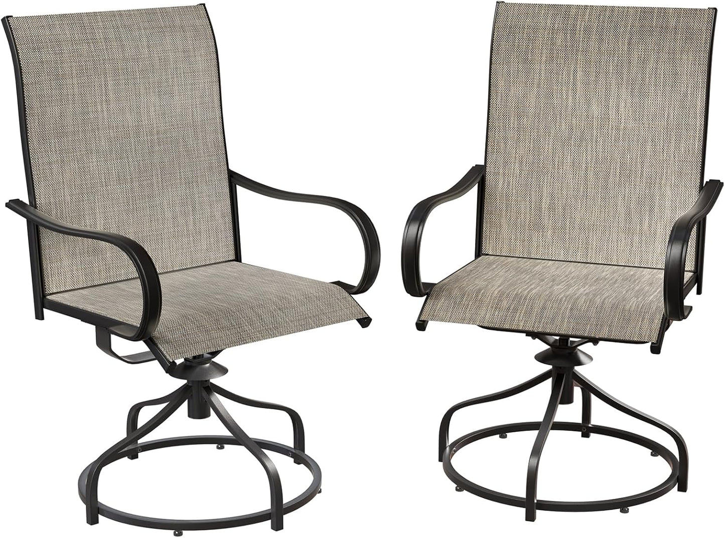 LAZY BUDDY Patio Swivel Chairs Set of 2/4, Outdoor Dining Chairs with High Back, All-Weather, for Lawn, Porch, Garden