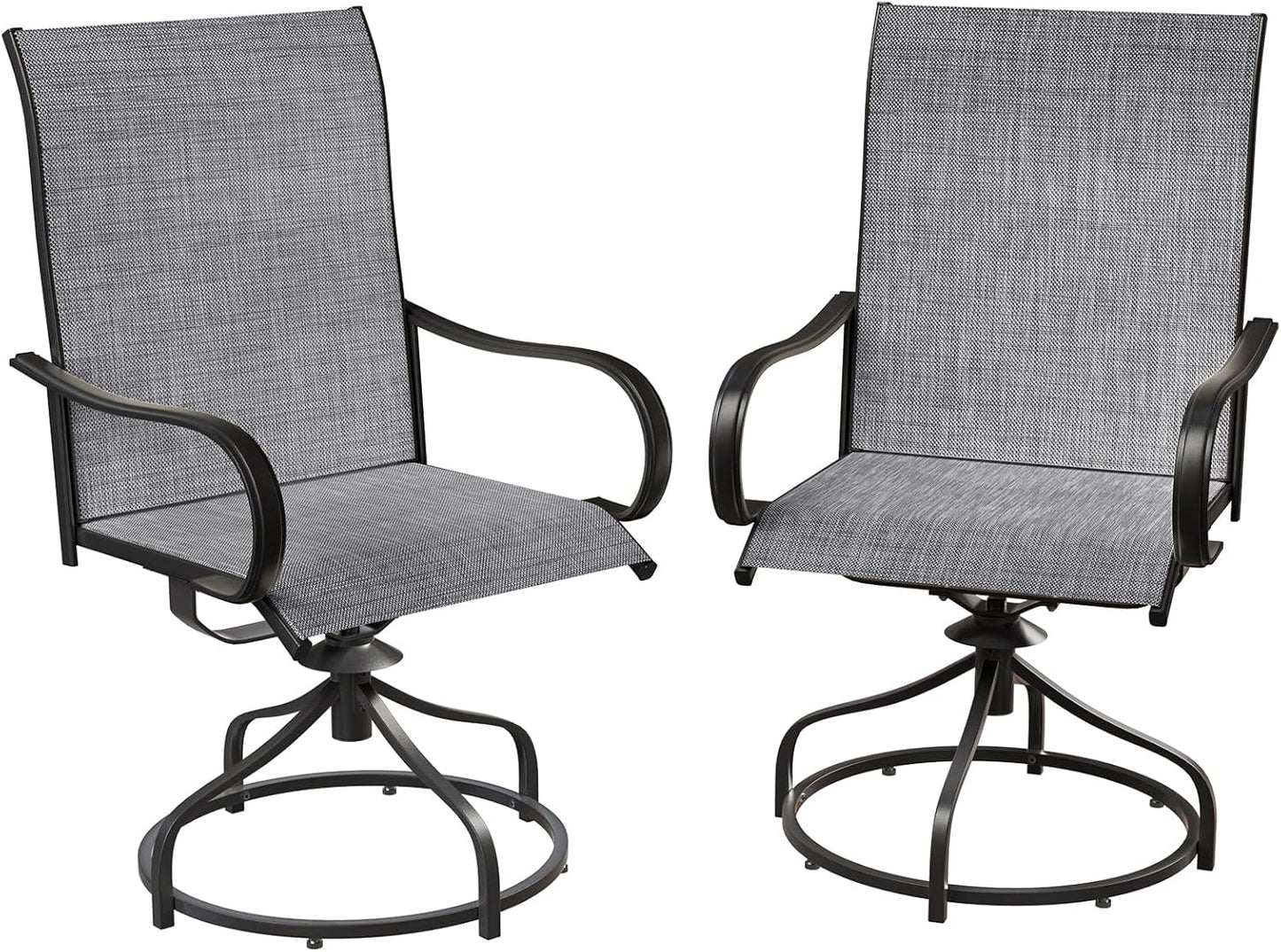 LAZY BUDDY Patio Swivel Chairs Set of 2/4, Outdoor Dining Chairs with High Back, All-Weather, for Lawn, Porch, Garden