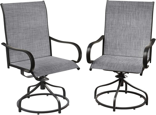 LAZY BUDDY Patio Swivel Chairs Set of 2/4, Outdoor Dining Chairs with High Back, All-Weather, for Lawn, Porch, Garden