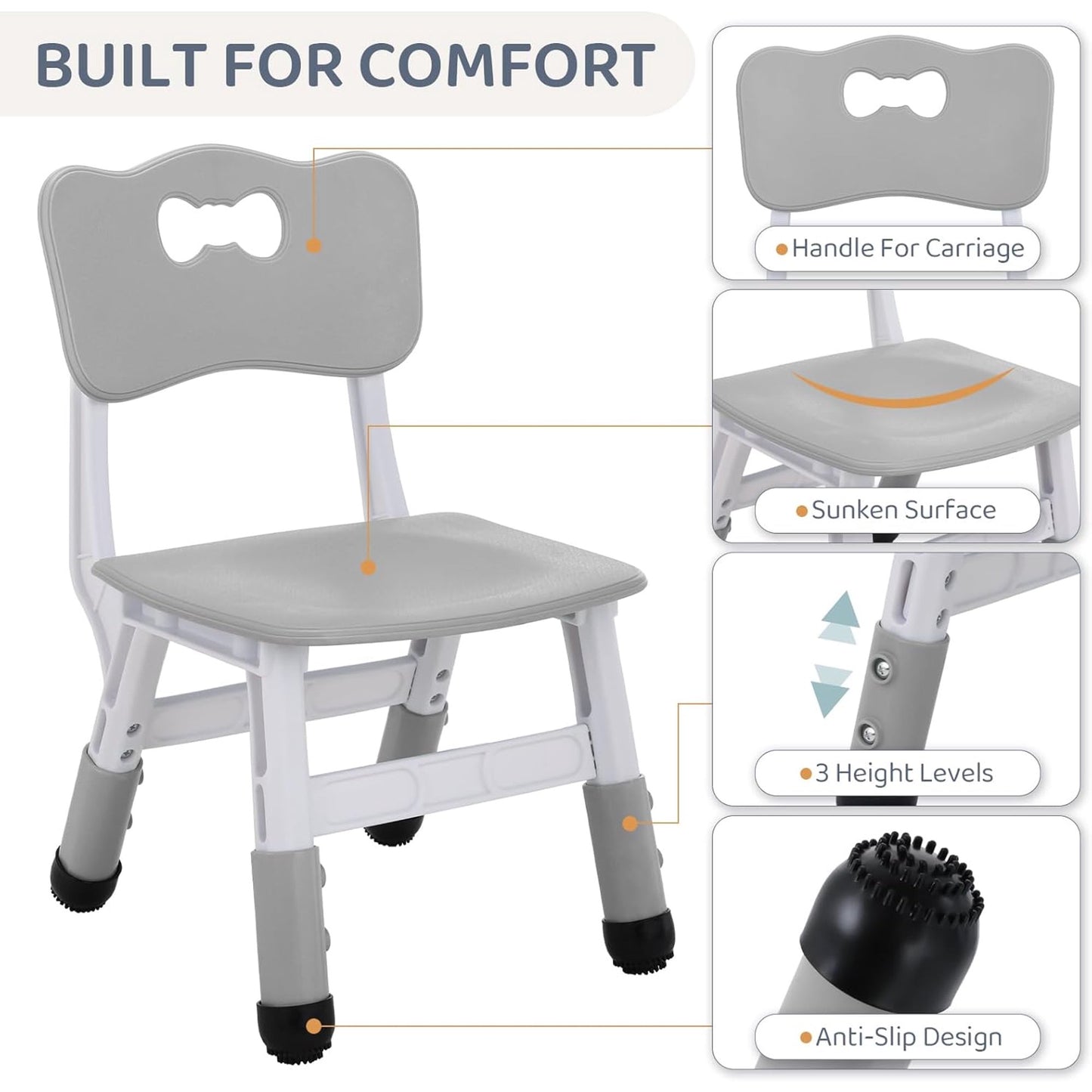 LAZY BUDDY Kids Table and Chairs Set with Storage, Height Adjustable Toddler Activity Table and 2 Chairs Set with 2 in 1 Graffiti/Block Building Desktop, for Playroom, Preschool, Classroom