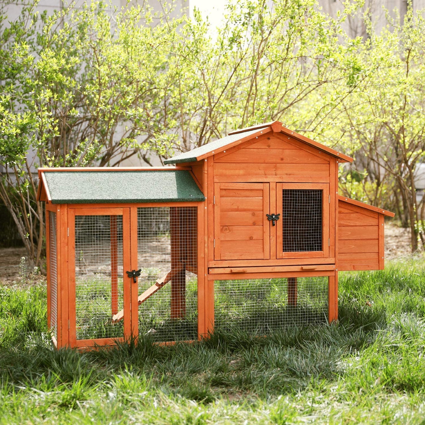 streakboard 52'' Chicken Coop Wooden Hen House Rabbit Hutch Outdoor Backyard Poultry Cage