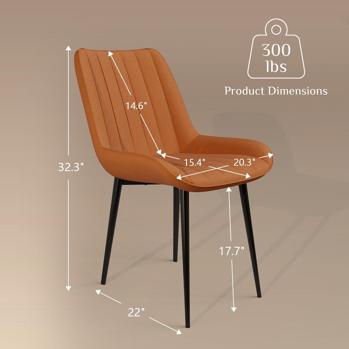 LAZY BUDDY Dining Chairs Set of 2/4, Modern Upholstered Dining Room Chairs with Back, Metal Legs, for Kitchen, Living Room