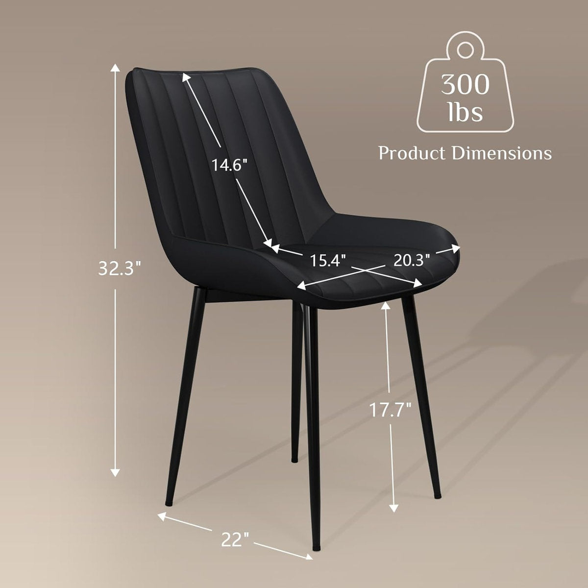 LAZY BUDDY Dining Chairs Set of 2/4, Modern Upholstered Dining Room Chairs with Back, Metal Legs, for Kitchen, Living Room