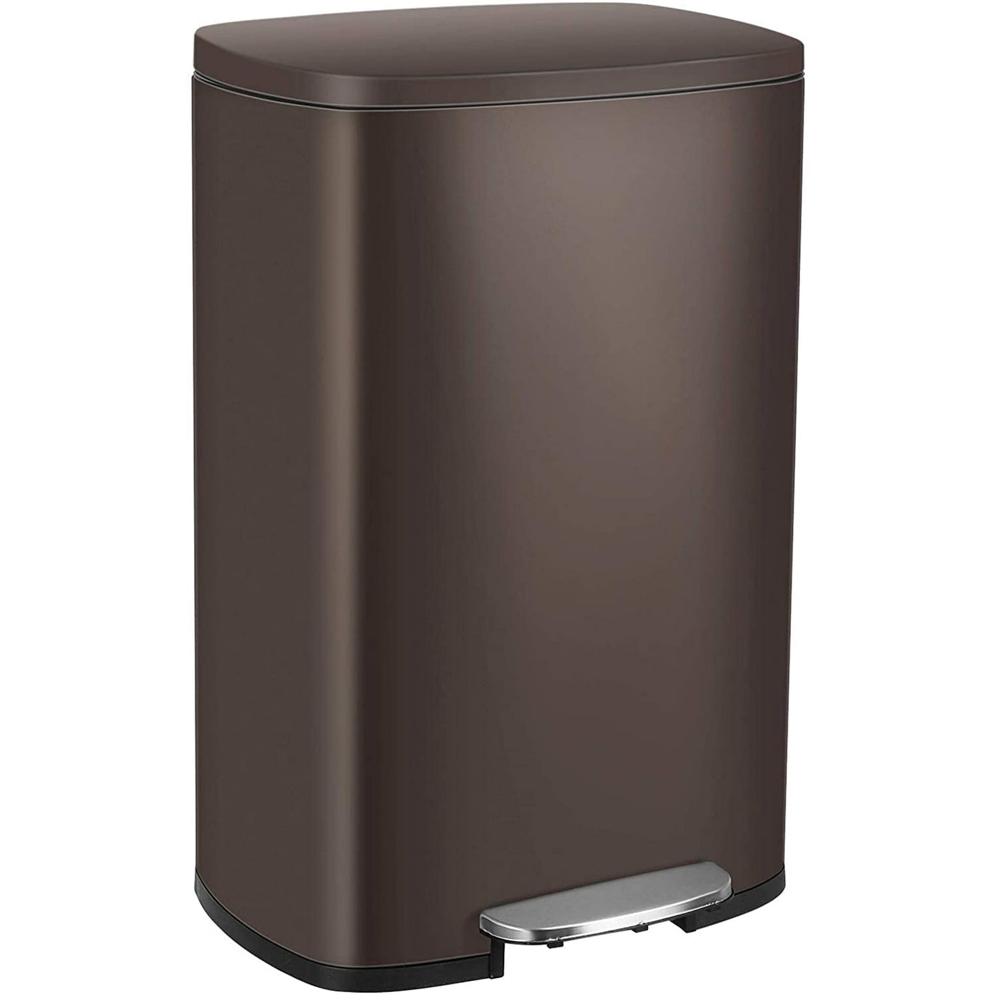 LAZY BUDDY 13.2 gal Kitchen Step-on Trash Can, Stainless Steel Garbage Can with Lid, Rectangular Rubbish Bin with Removable Plastic Inner Bucket - 5 Options