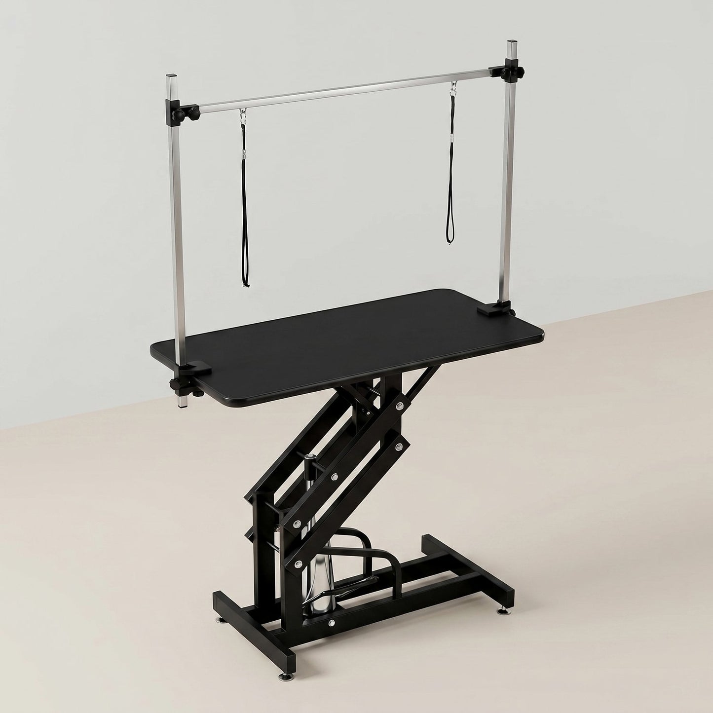 LAZY BUDDY 42.4in Professional Hydraulic Dog Grooming Table, Heavy Duty Pet Trimming Grooming Table with Adjustable Overhead Arm & Noose, 350lbs
