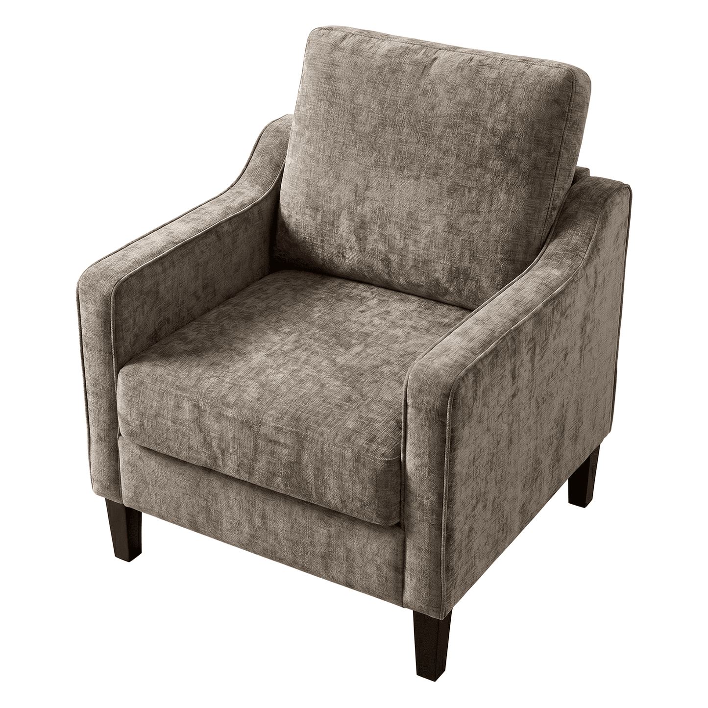 LAZY BUDDY Comfy Accent Chair for Living Room Bedroom and Waiting Room, Upholstered Mid-Century Reading Chair with Removable Cover & Wood Legs, Wide Singe Modern Lounge Sofa
