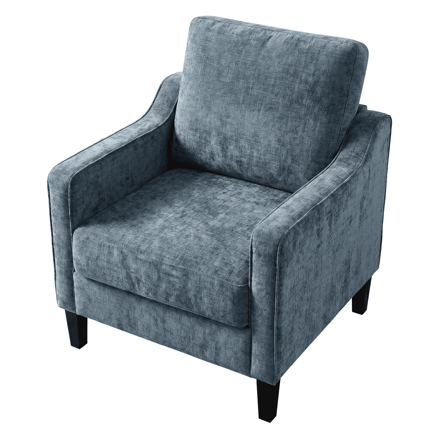 LAZY BUDDY Comfy Accent Chair for Living Room Bedroom and Waiting Room, Upholstered Mid-Century Reading Chair with Removable Cover & Wood Legs, Wide Singe Modern Lounge Sofa