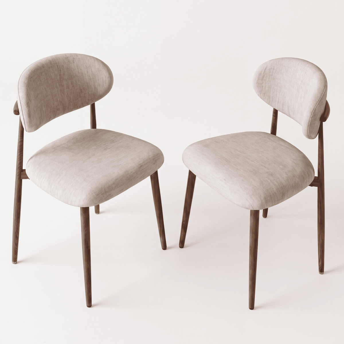 LAZY BUDDY Dining Chairs Set of 2/4, Upholstered Kitchen Chairs with Curved Backrest for Dining Room