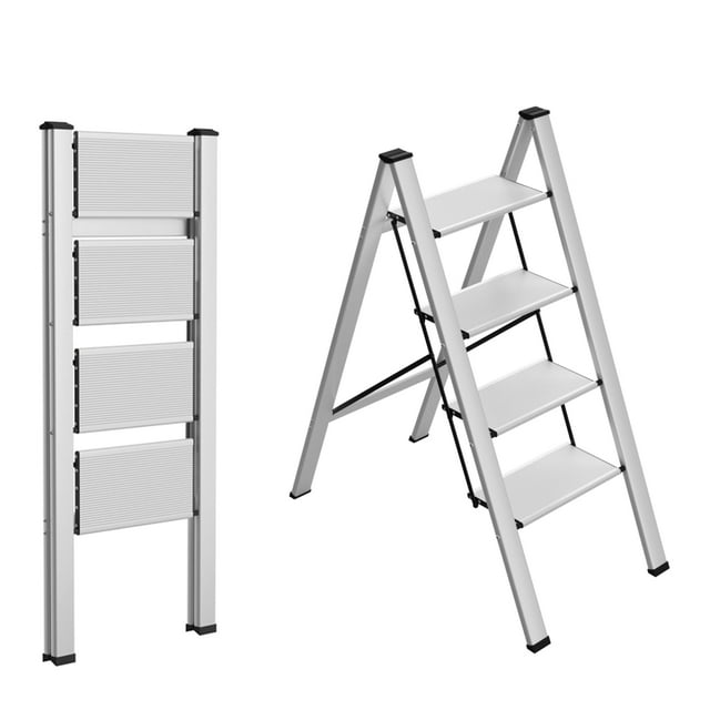 LAZY BUDDY Step Ladder Folding, Sturdy 330 Lbs Small Step Stool for Adults, Multi-use Kitchen Ladder for Home, Closet Step Stool Ladder with Anti-Slip Wide Pedals