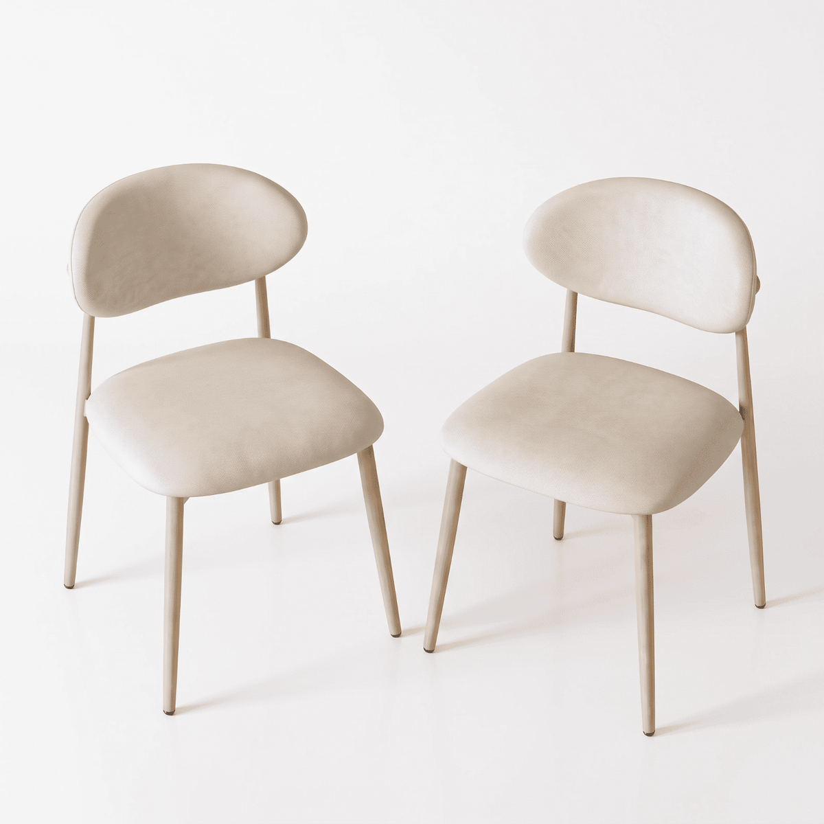 LAZY BUDDY Dining Chairs Set of 2/4, Upholstered Kitchen Chairs with Curved Backrest for Dining Room