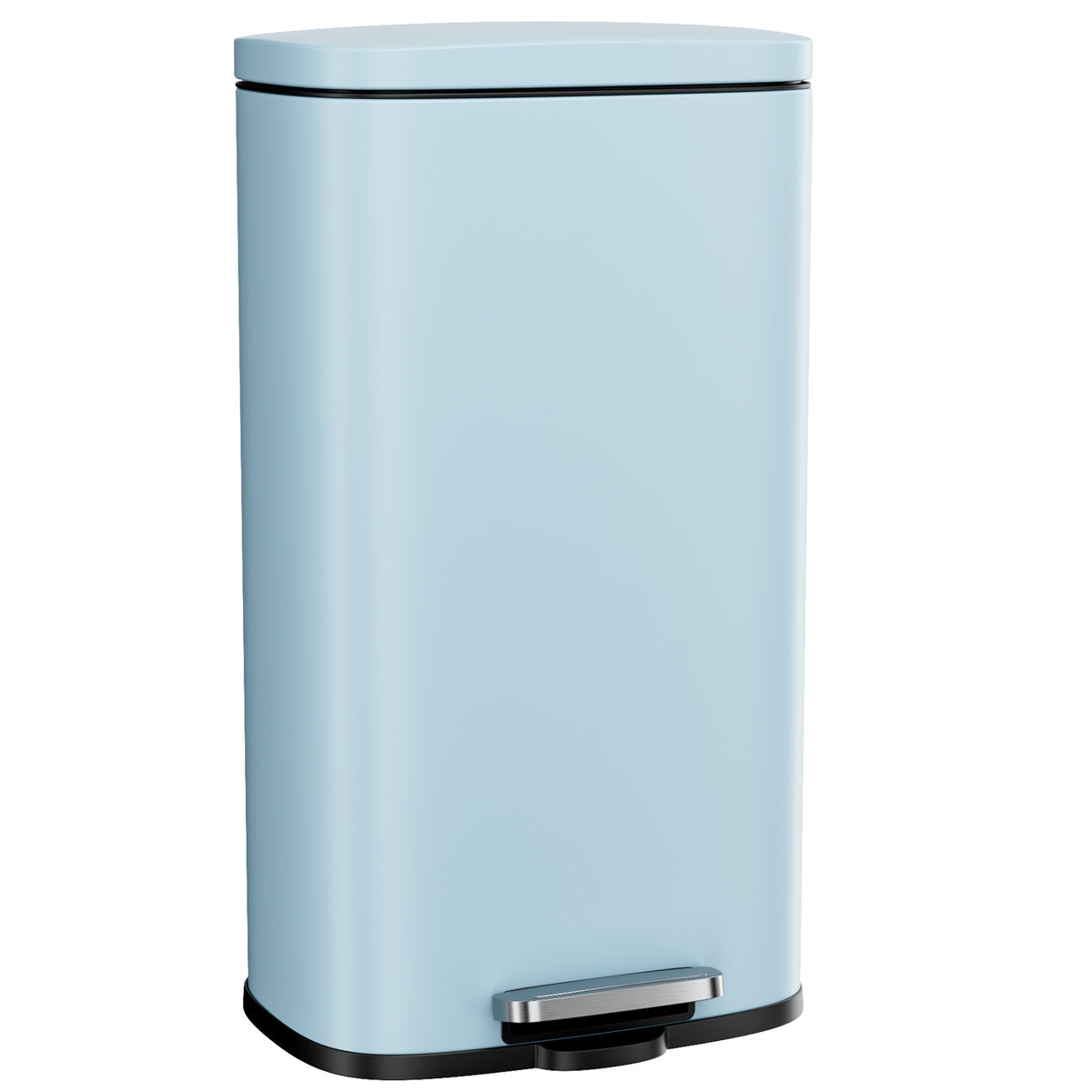 LAZY BUDDY 8 gal Stainless Steel Kitchen Trash Can Black Garbage Bin with Lid - 5 Colors