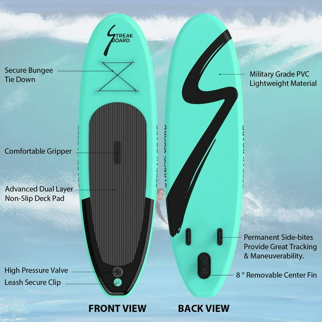 LAZY BUDDY 10FT / 11FT Inflatable Stand Up Paddle Board, Surfing SUP Boards, Non-Slip Deck 6'' Thick with Complete Kit