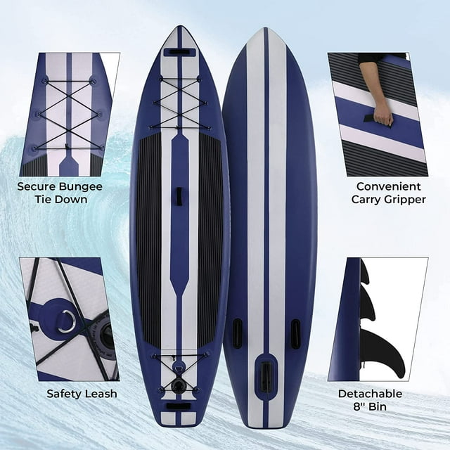 LAZY BUDDY 10FT / 11FT Inflatable Stand Up Paddle Board, Surfing SUP Boards, Non-Slip Deck 6'' Thick with Complete Kit