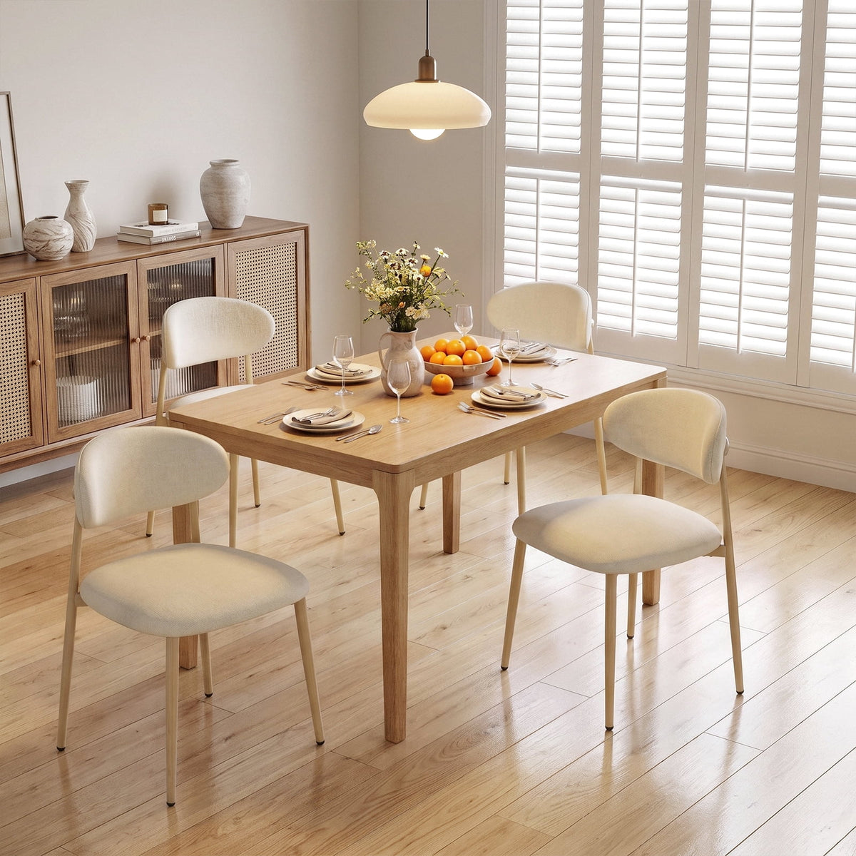 LAZY BUDDY Dining Chairs Set of 2/4, Upholstered Kitchen Chairs with Curved Backrest for Dining Room