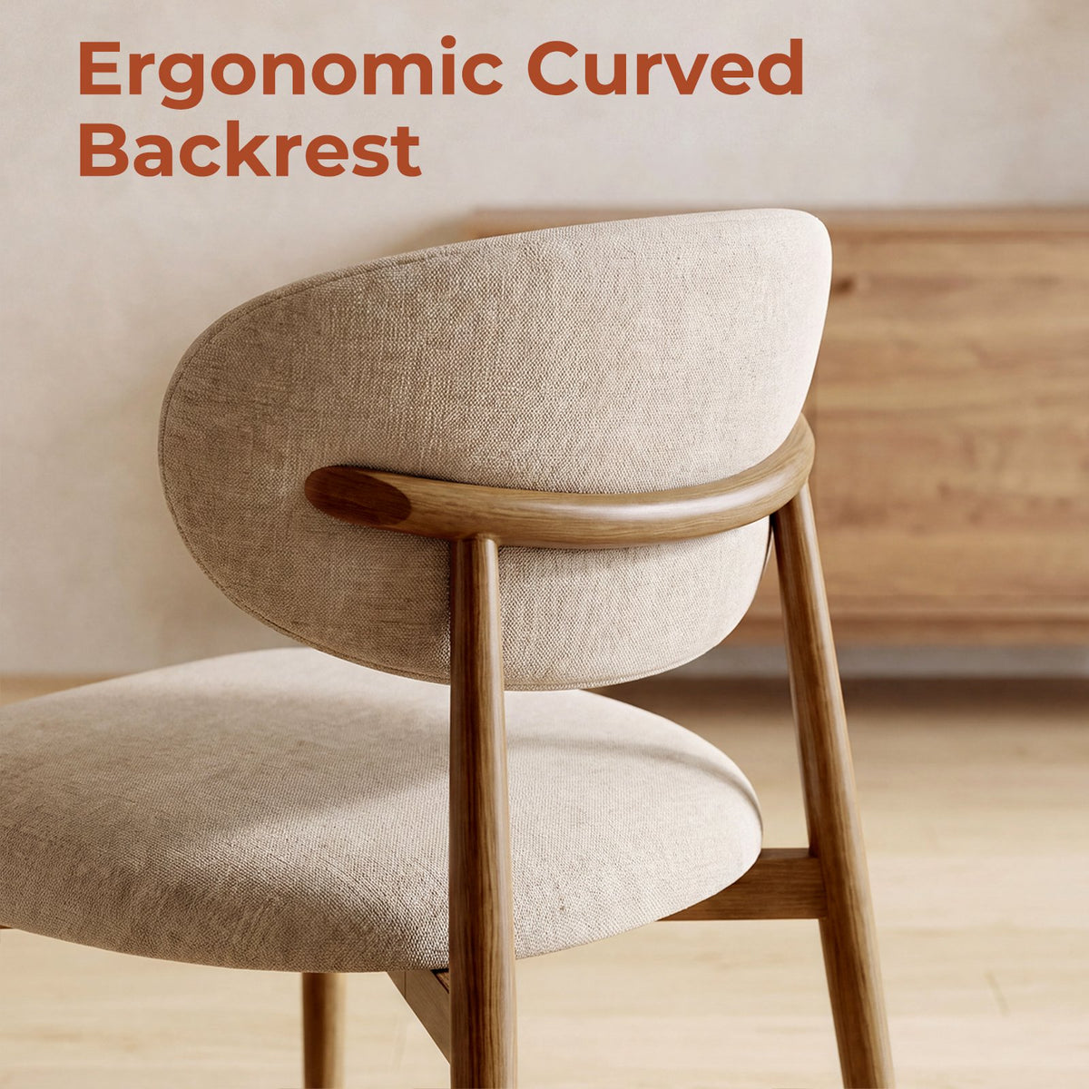 LAZY BUDDY Dining Chairs Set of 2/4, Upholstered Kitchen Chairs with Curved Backrest for Dining Room