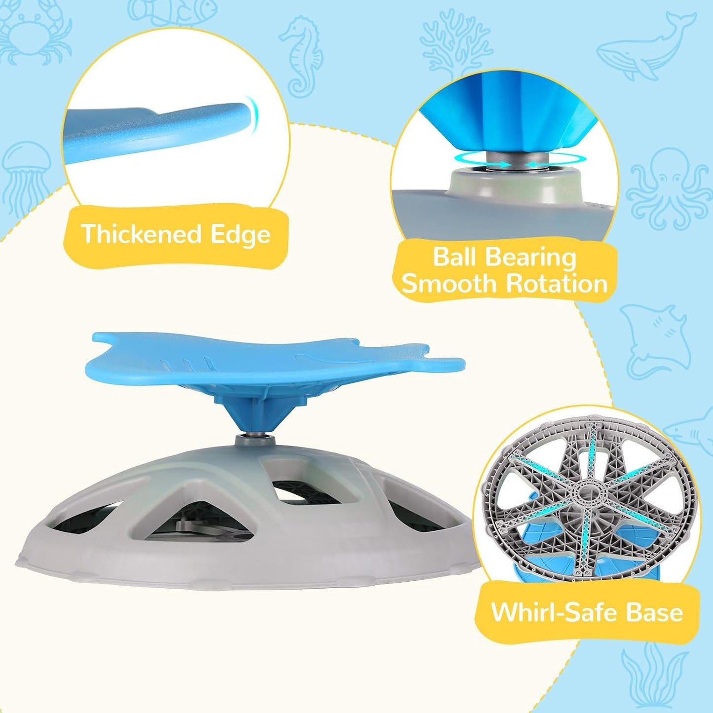LAZY BUDDY Spinning Chair for Autistic Kids, Sit and Spin Sensory Toys Gifts for Kids with Autism & ADHD, Training Body Coordination