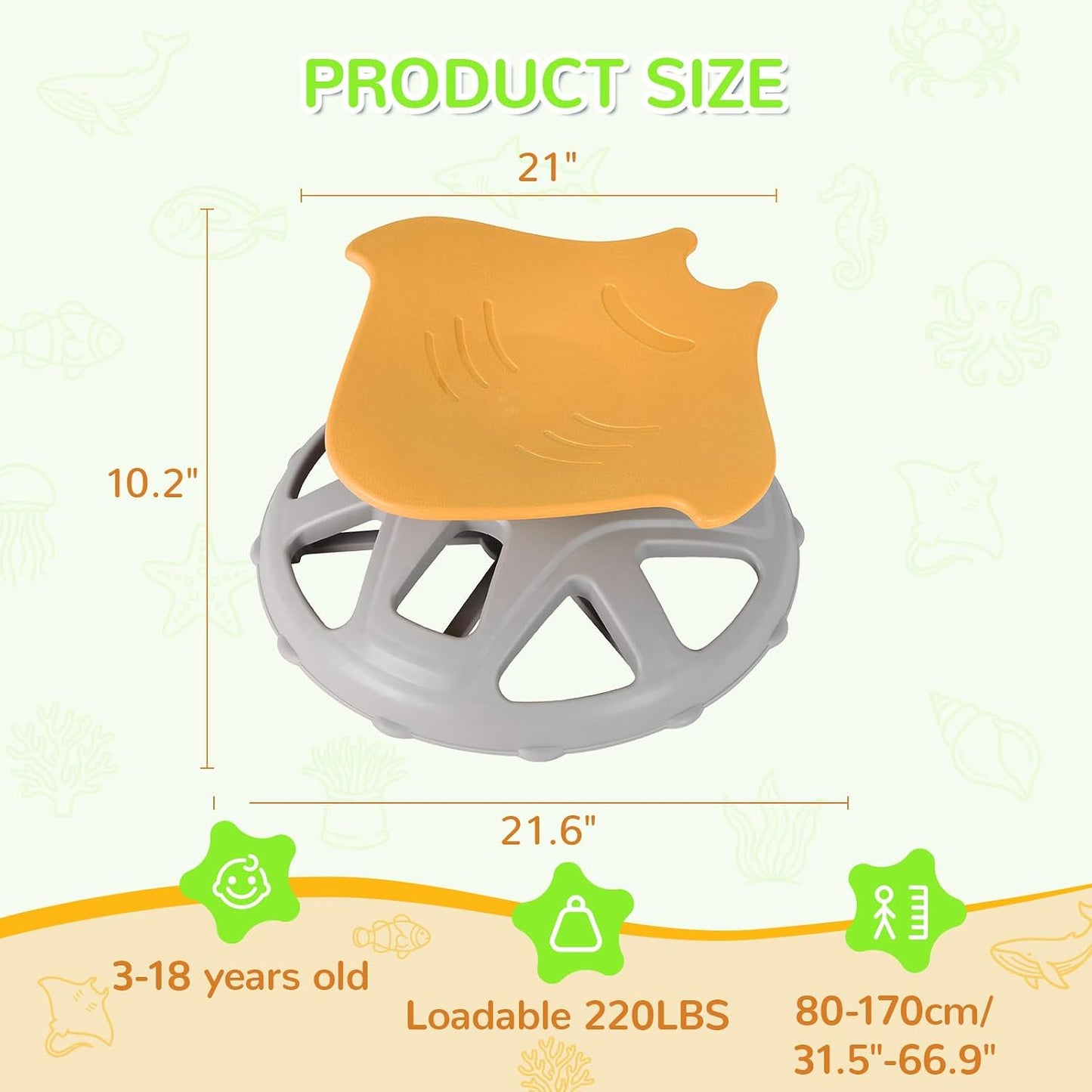 LAZY BUDDY Spinning Chair for Autistic Kids, Sit and Spin Sensory Toys Gifts for Kids with Autism & ADHD, Training Body Coordination
