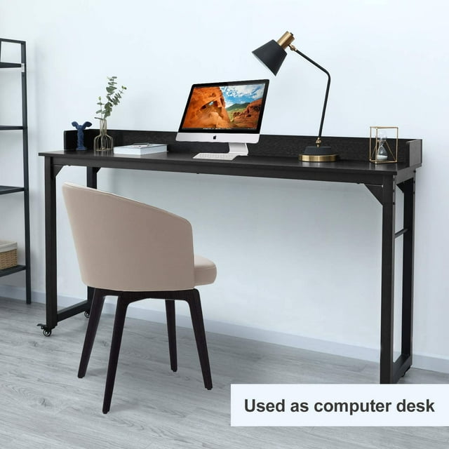 LAZY BUDDY Overbed Table with Wheels for Queen/Full Size Bed 70.8'' Rolling Bed Desk Standing Computer Desk