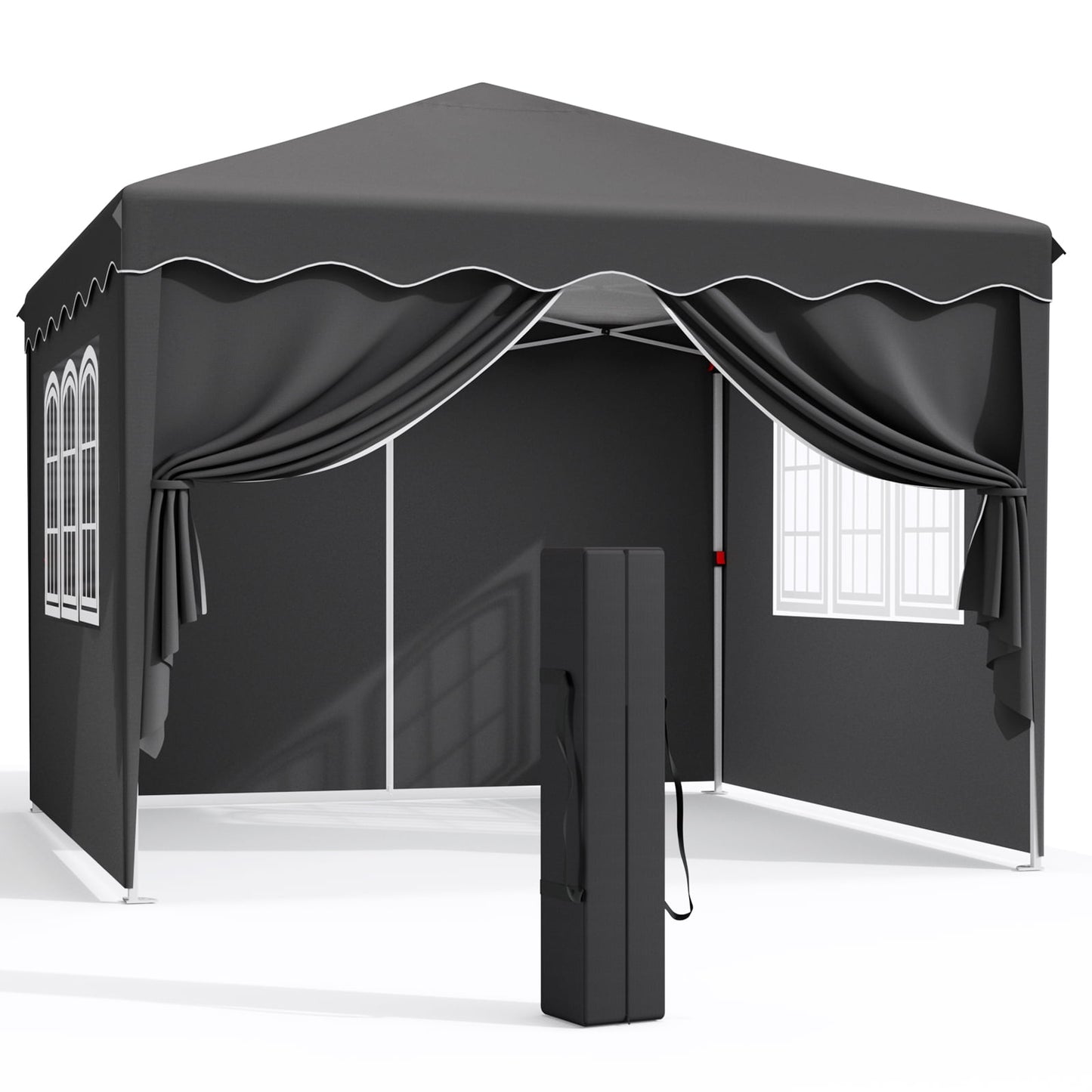 GARTIO Pop up Canopy Tent, 10' x 10' Pop up Gazebo Outdoor Instant Shelter Folding Canopy Tent with Wheeled Bag